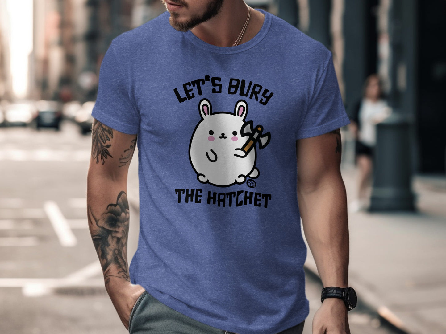 Let's Bury The Hatchet T-Shirt with Cute Bunny Design