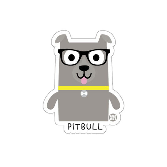 Cute Cartoon Pitbull with Glasses Sticker