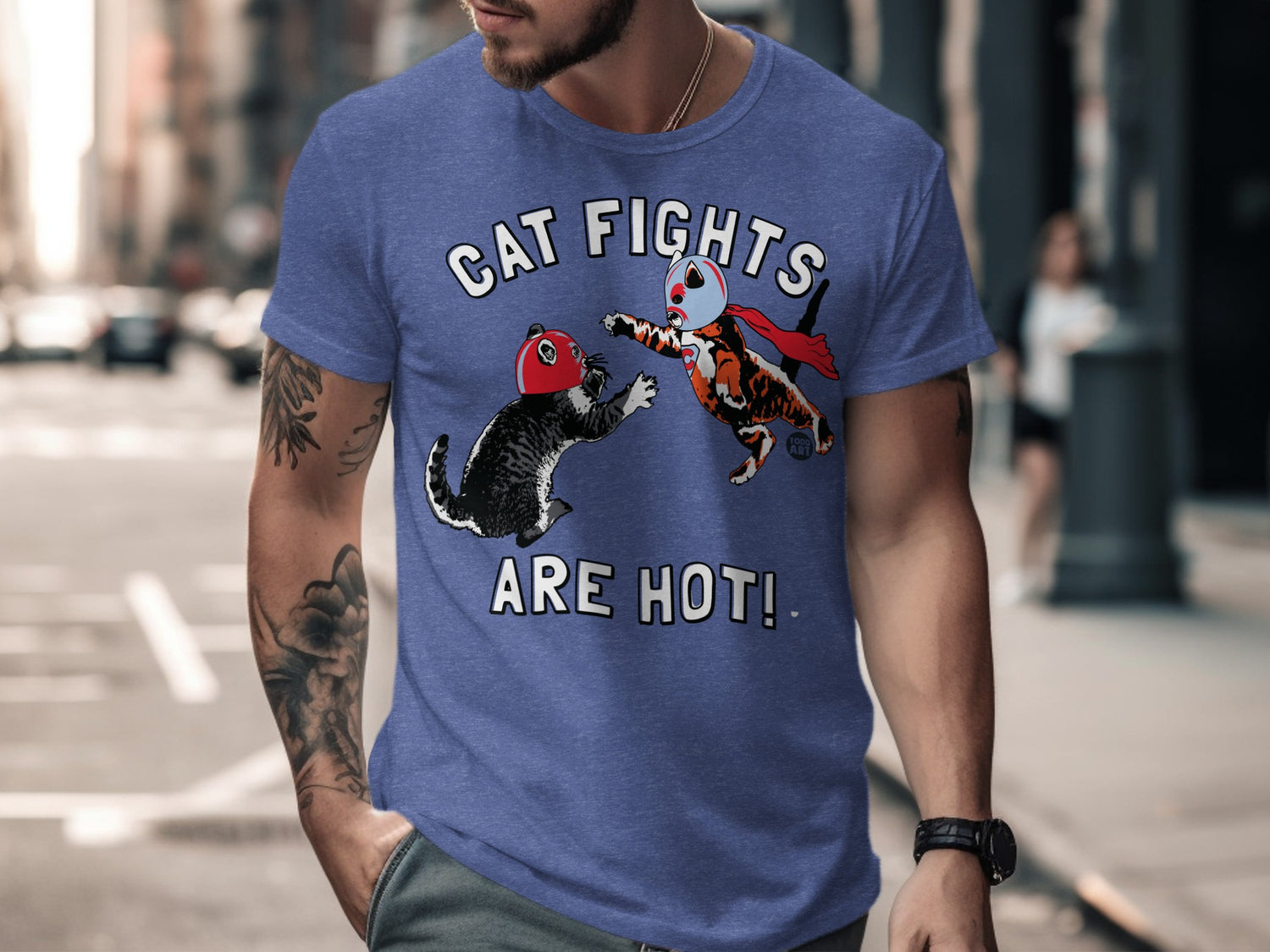 Cat Fights Are Hot Graphic T-Shirt for Men
