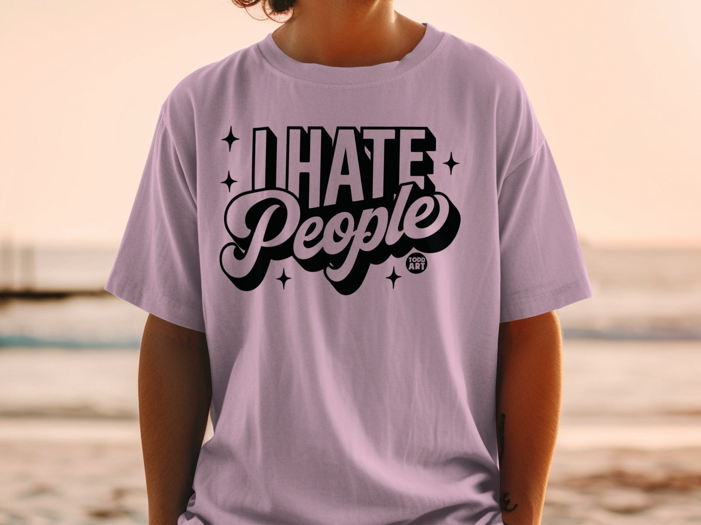 Funny I Hate People Graphic T-Shirt for Beach Lovers