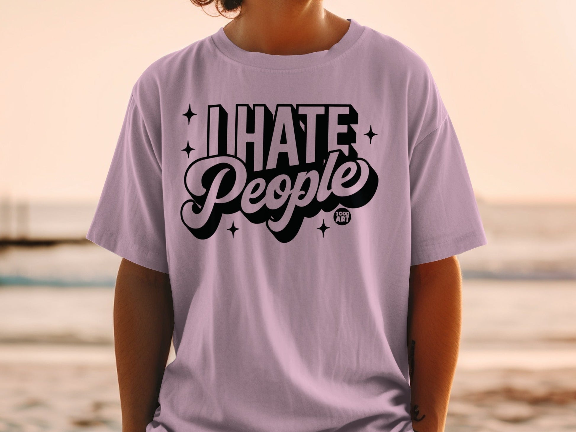 Funny I Hate People Graphic T-Shirt for Beach Lovers