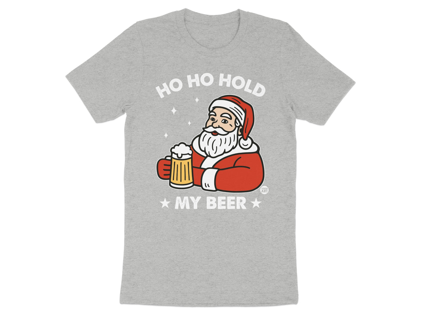 Ho Ho Hold My Beer Funny Festive Santa T-Shirt