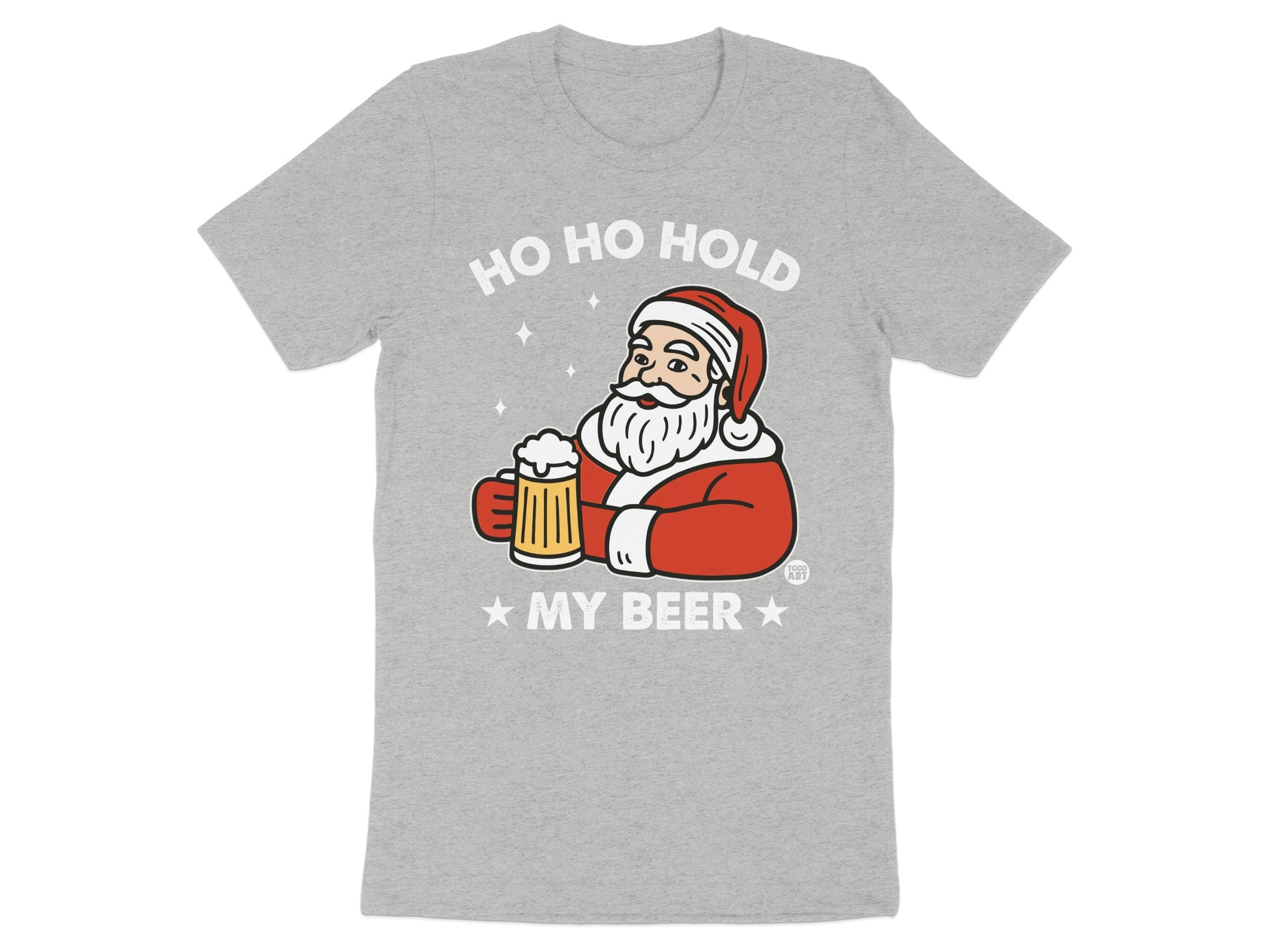 Ho Ho Hold My Beer Funny Festive Santa T-Shirt