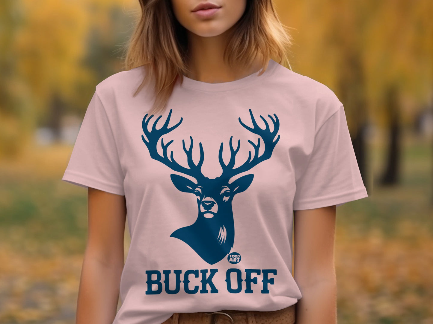 Buck Off Deer Graphic Design Printed T-Shirt