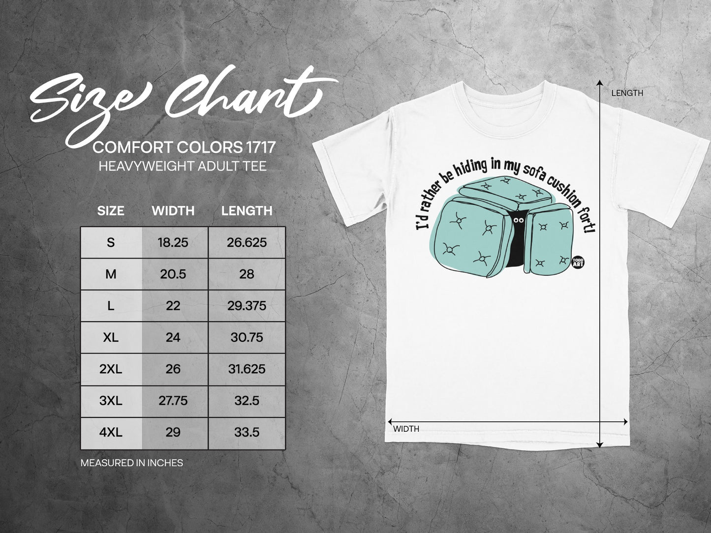 I'd rather be hiding in my sofa cushion fort tee product type