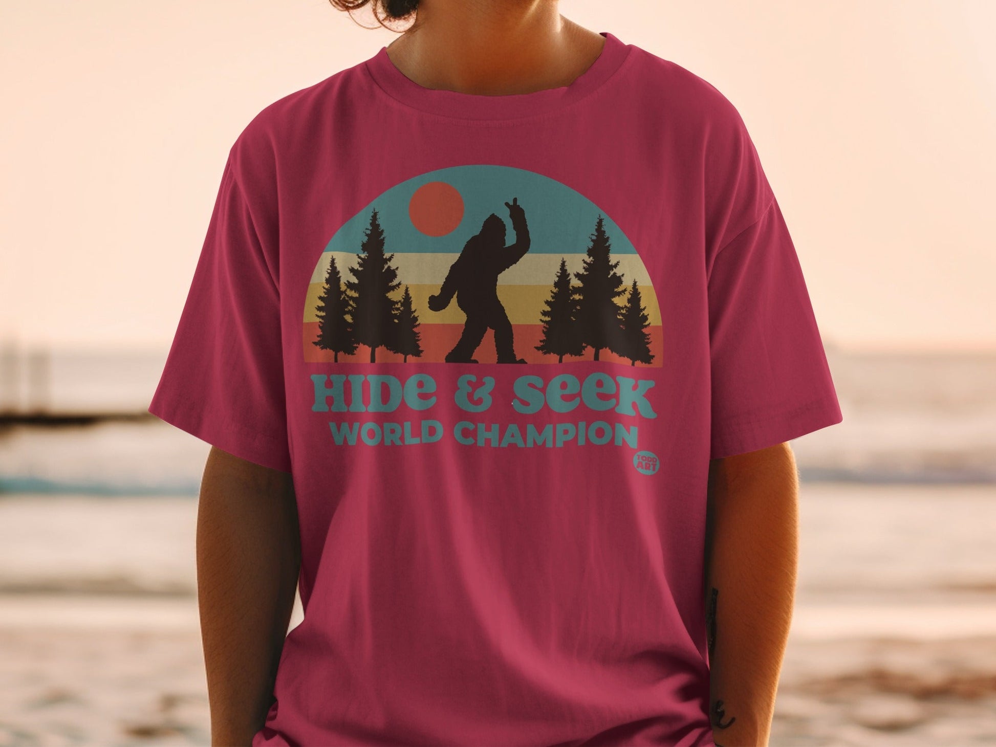 Retro Hide & Seek World Champion Bigfoot Graphic Shirt