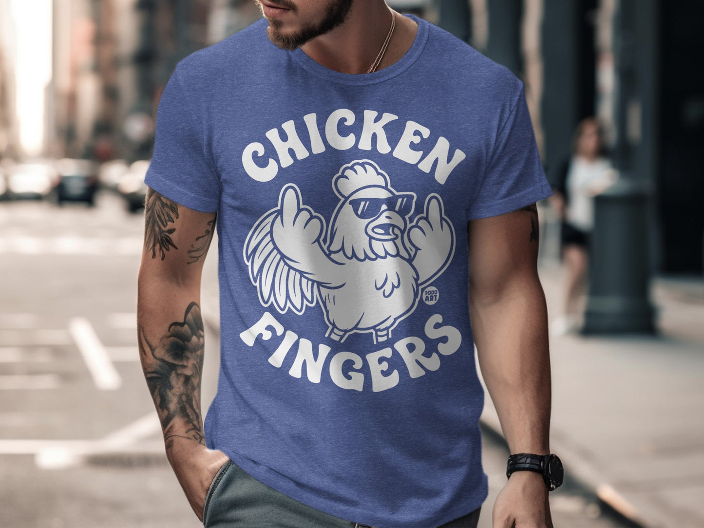 Stylish Chicken Fingers Graphic T-Shirt Casual Wear