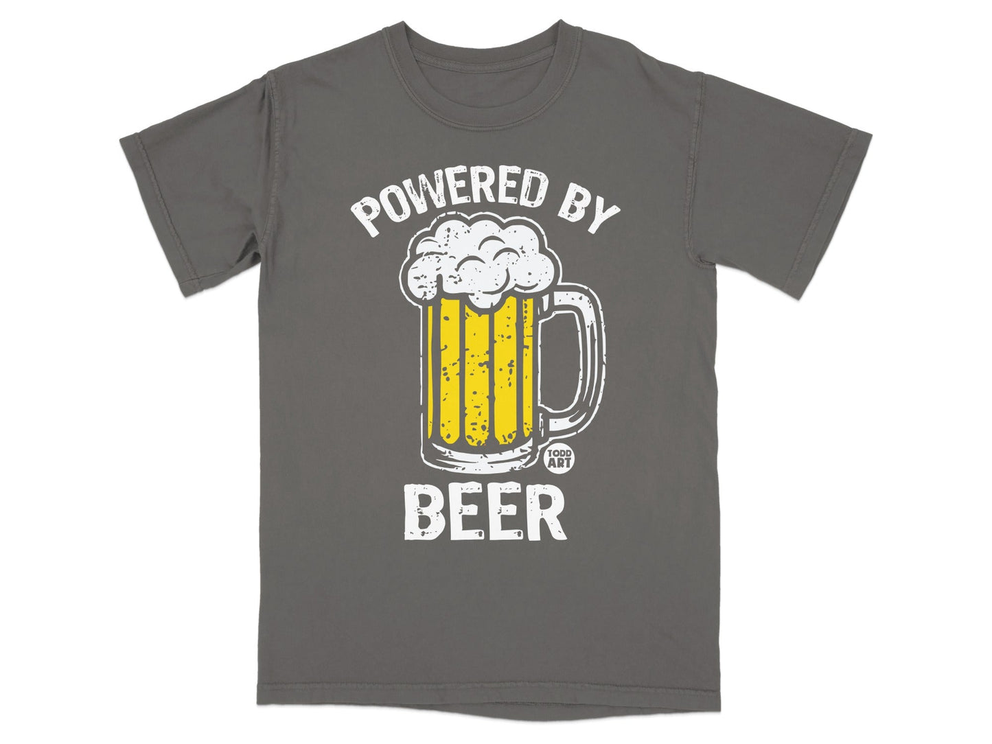 Funny Powered by Beer Graphic T-Shirt for Beer Lovers