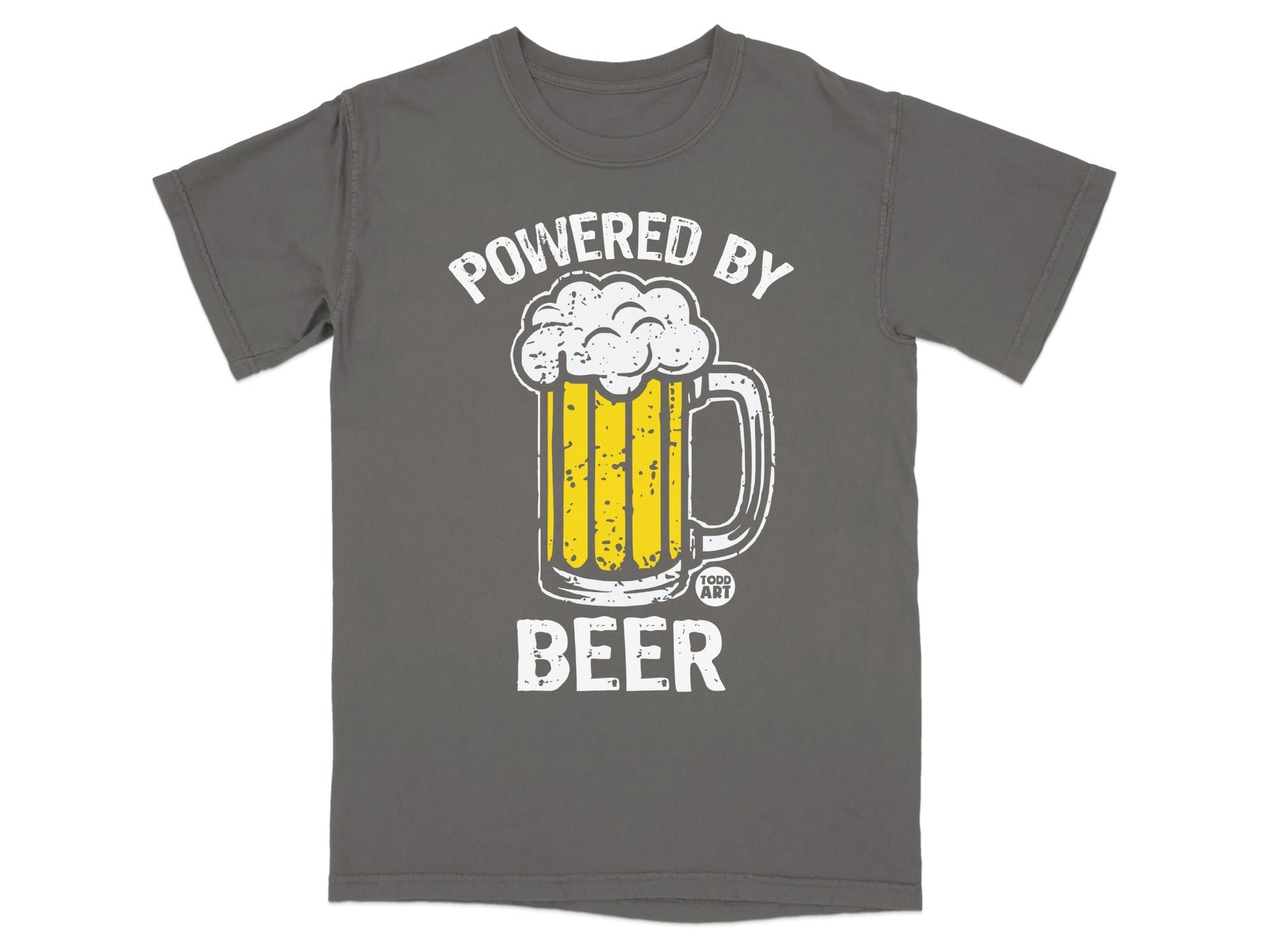 Funny Powered by Beer Graphic T-Shirt for Beer Lovers