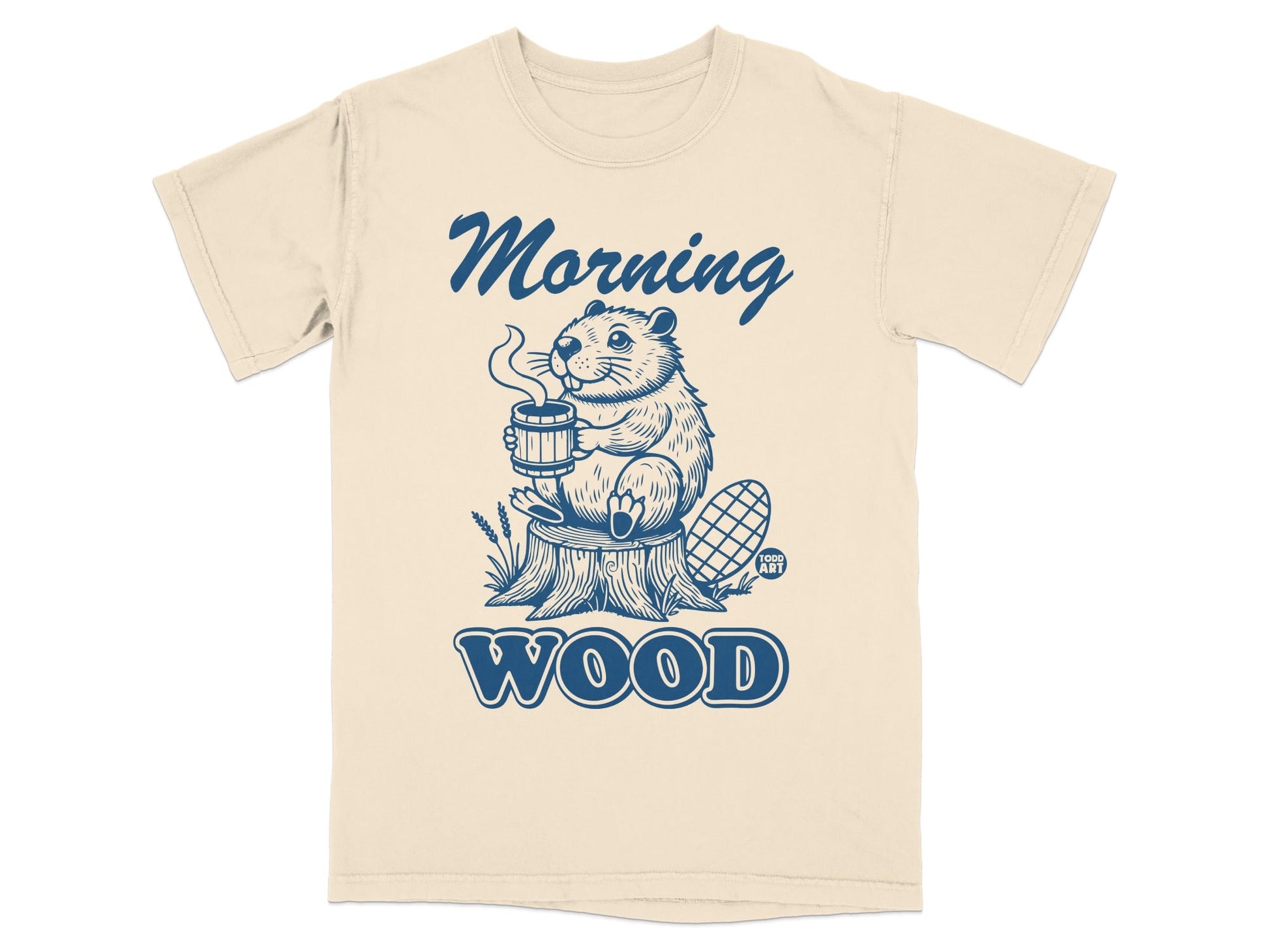 Morning Wood Beaver Design Graphic Tee