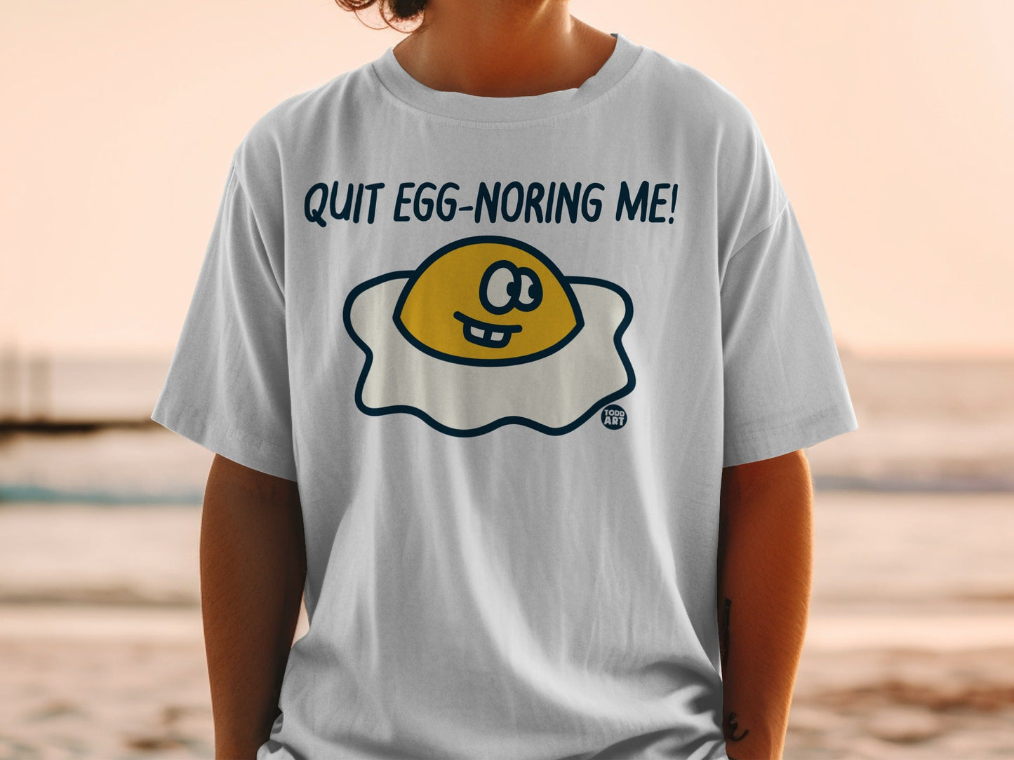 Quit Egg-Noring Me Cartoon Egg Graphic Shirt