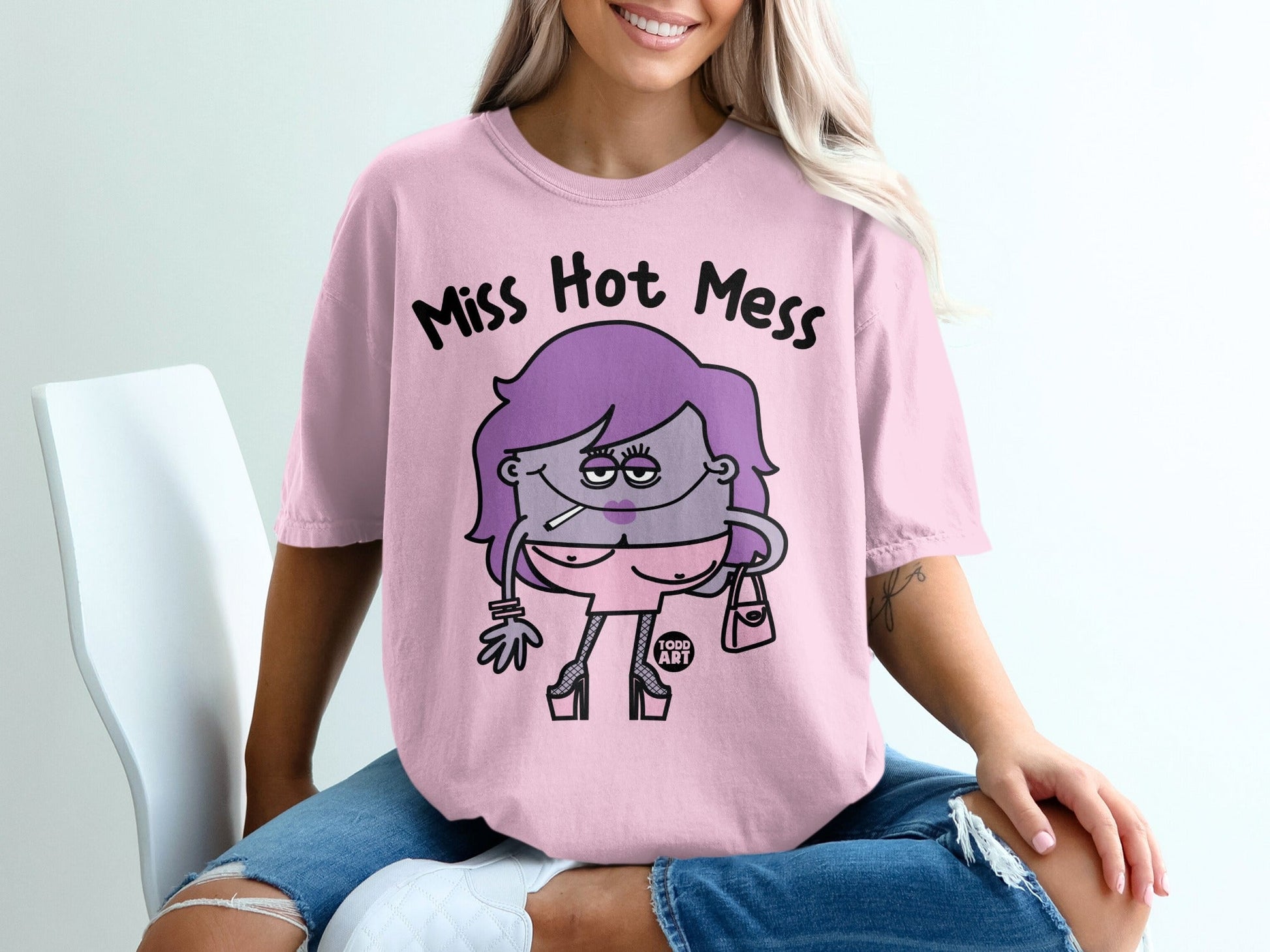 Funny Miss Hot Mess Graphic T-Shirt for Casual Style