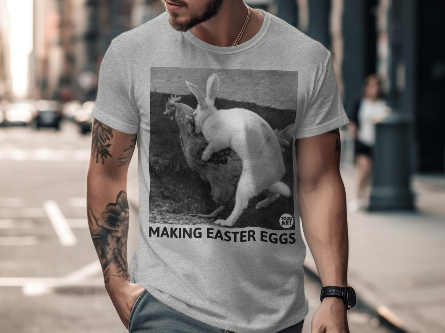 Making Easter Eggs Funny Graphic Tee for Adults