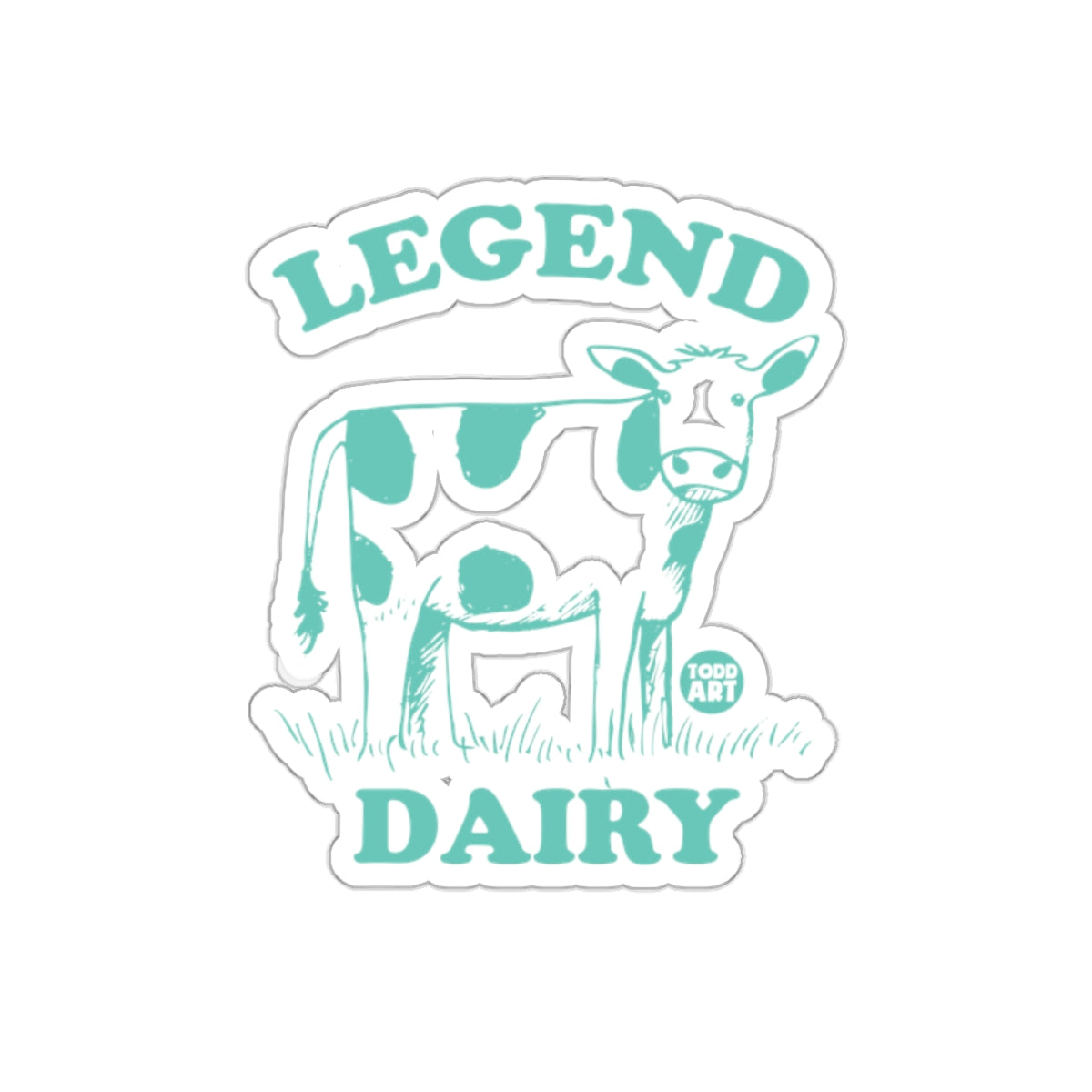 Funny Legend Dairy Cow Art Sticker Product
