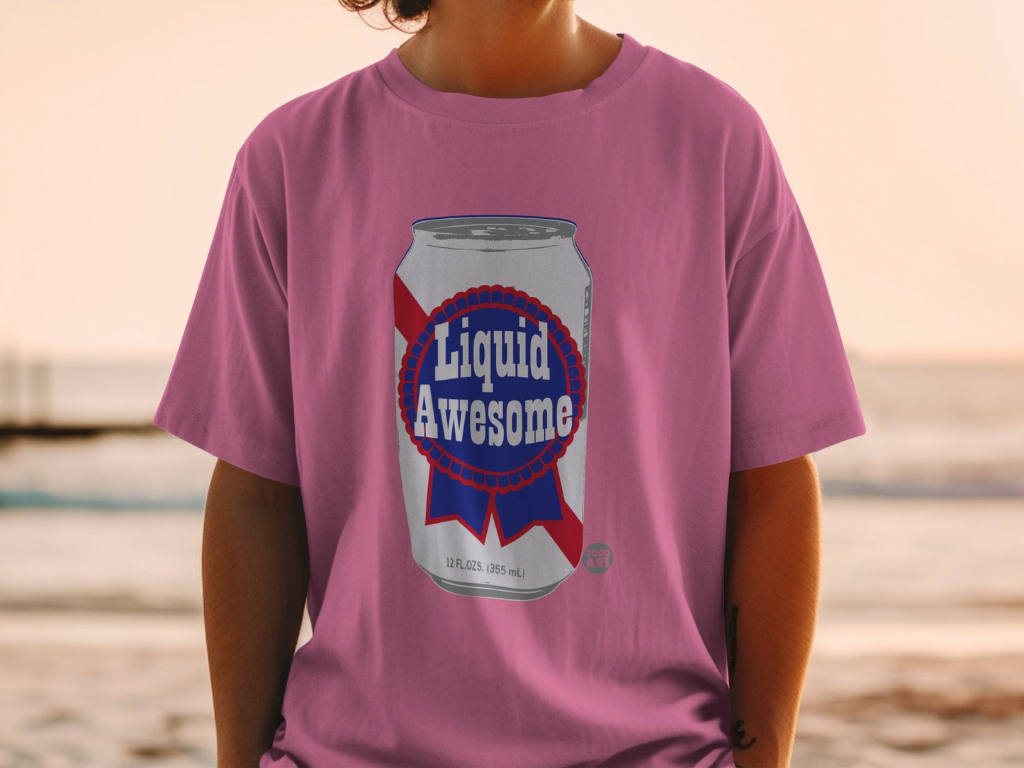 Liquid Awesome Can Print T-Shirt Fun Graphic Tee