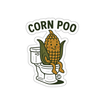 Quirky Corn Poo Toilet Humor Graphic Novelty sticker