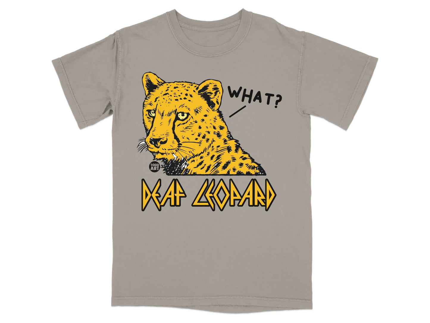 Deaf Leopard What? Graphic Tee Shirt