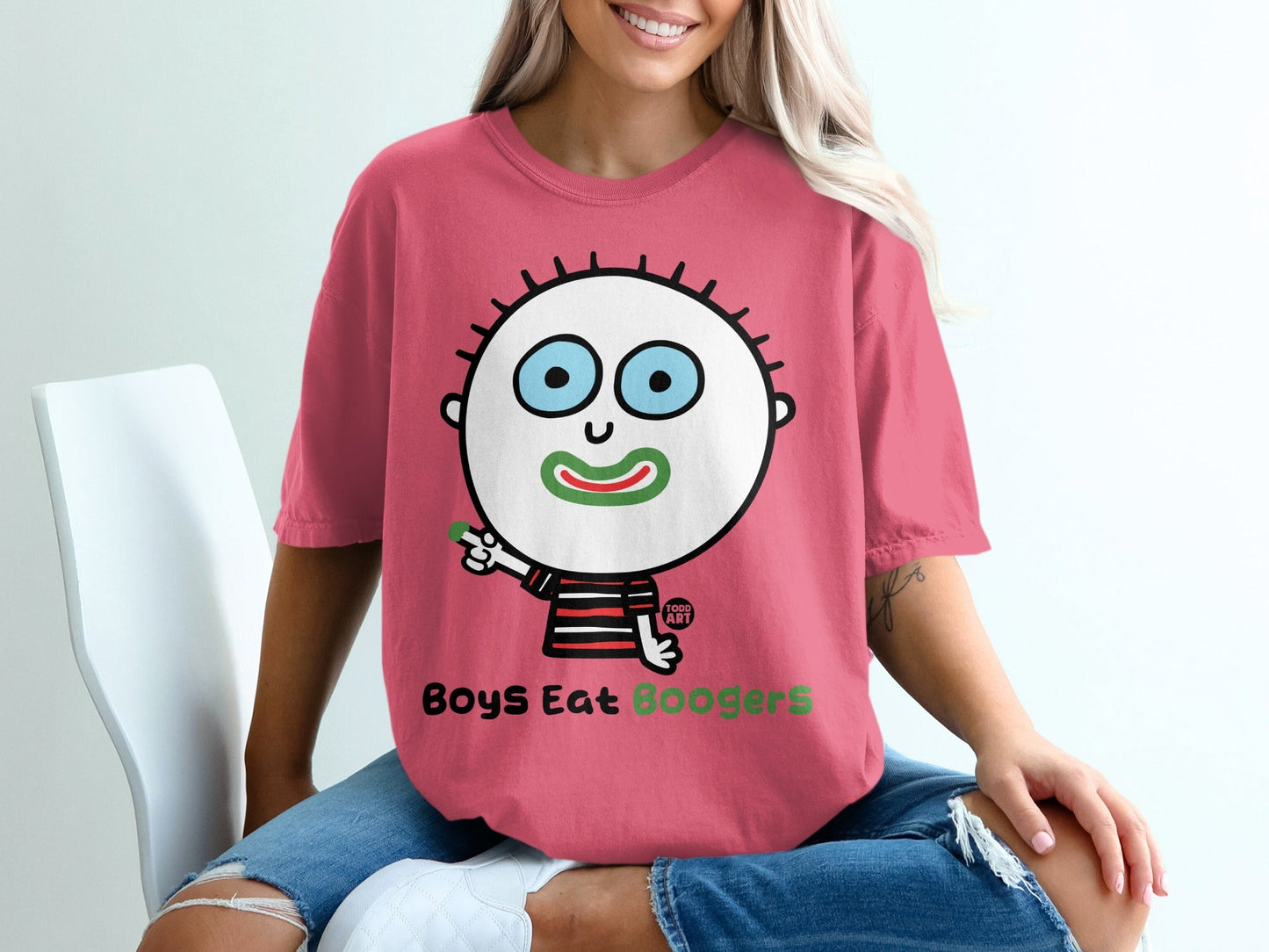 Boys Eat Boogers Funny Graphic Tee for Kids and Adults