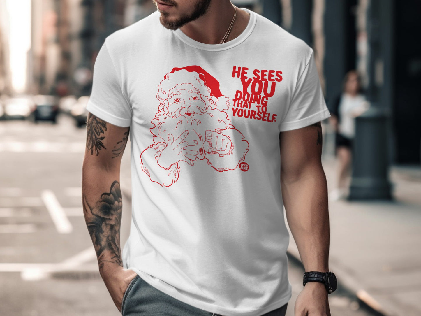 Funny Santa Claus Christmas Graphic T-Shirt Product