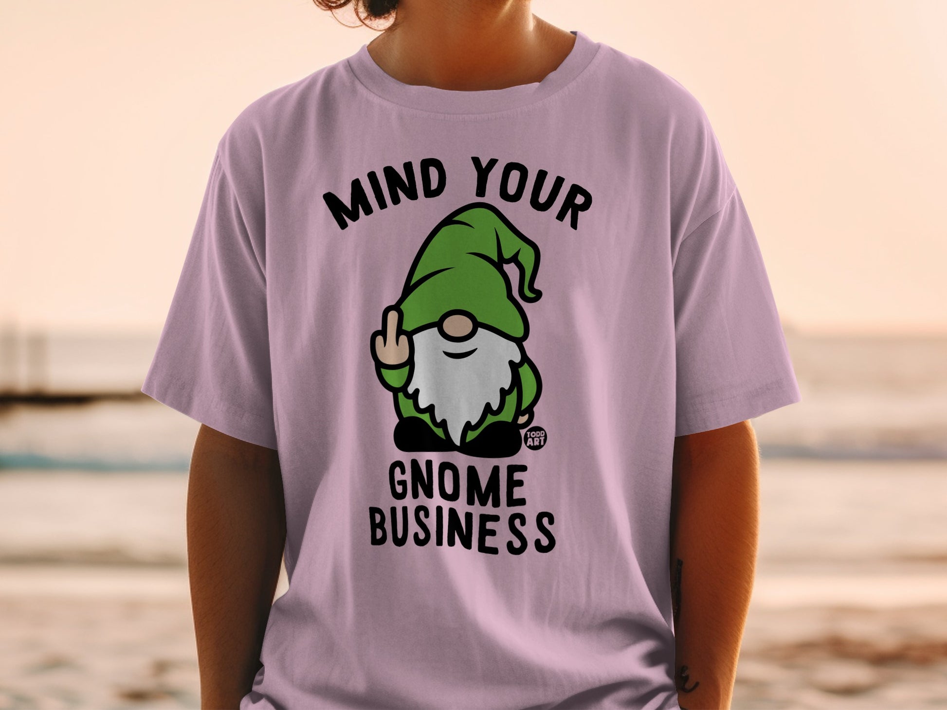 Mind Your Gnome Business Middle Finger Funny product type