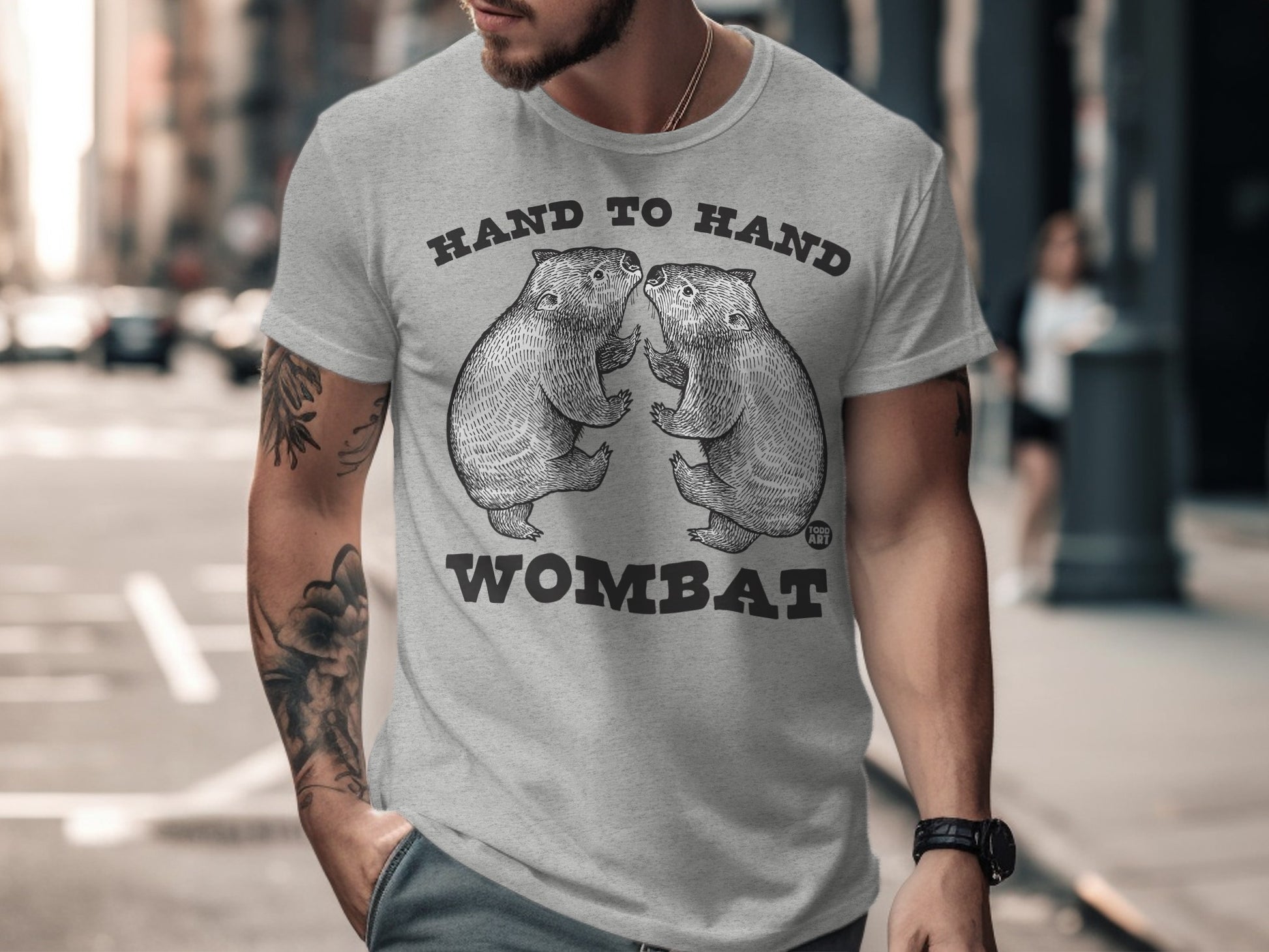Hand To Hand Wombat Graphic Tee Shirt Product