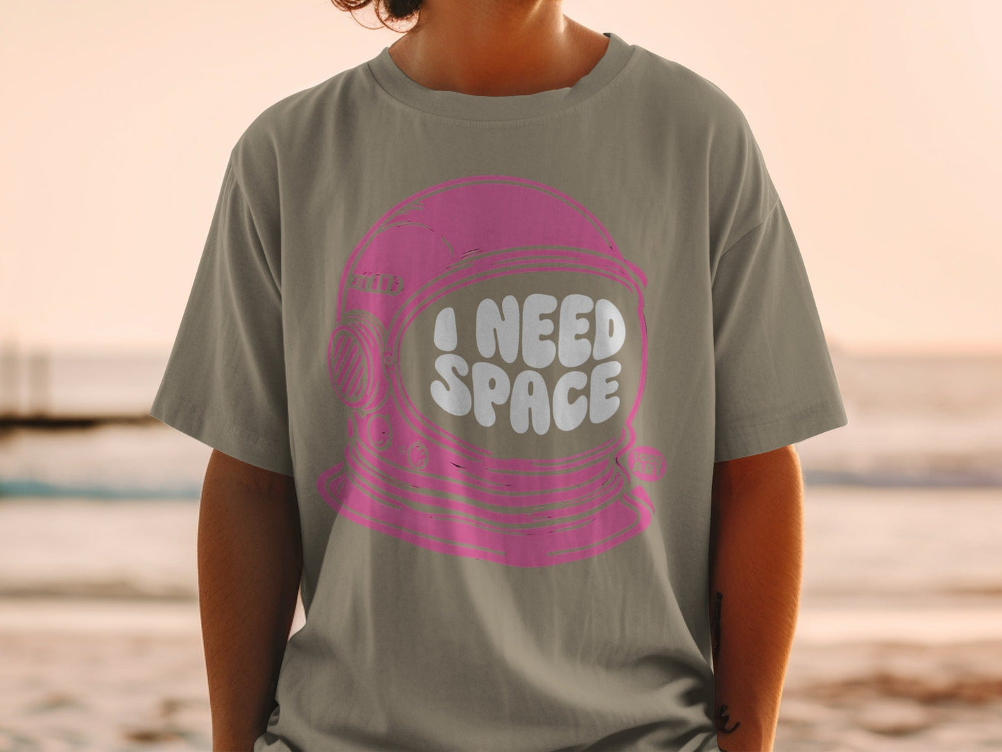 Graphic Tee I Need Space Astronaut Helmet Design Product