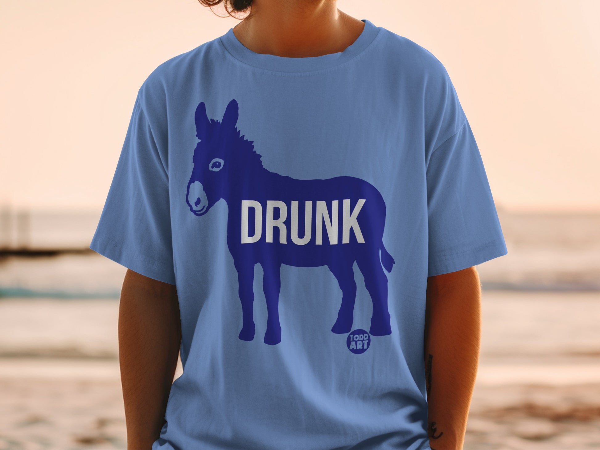 Drunk Donkey Graphic Todd Art T-shirt