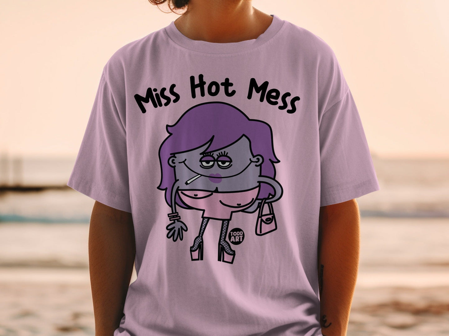 Miss Hot Mess Cartoon Graphic Tee Shirt