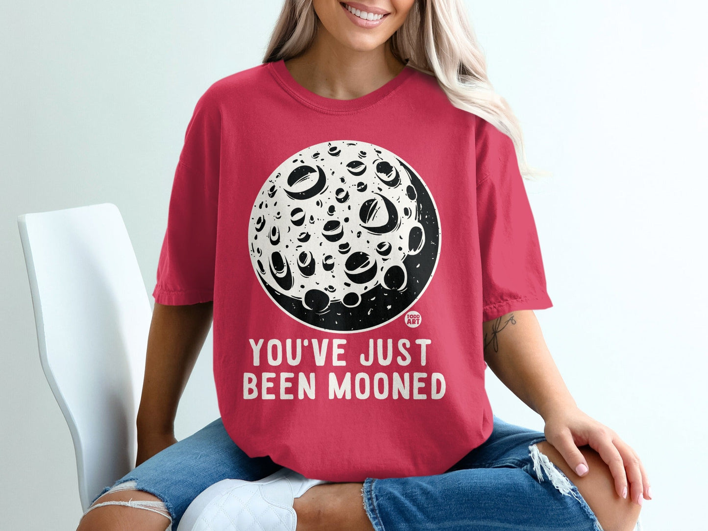 You've Just Been Mooned Graphic Tee Fun Novelty Shirt
