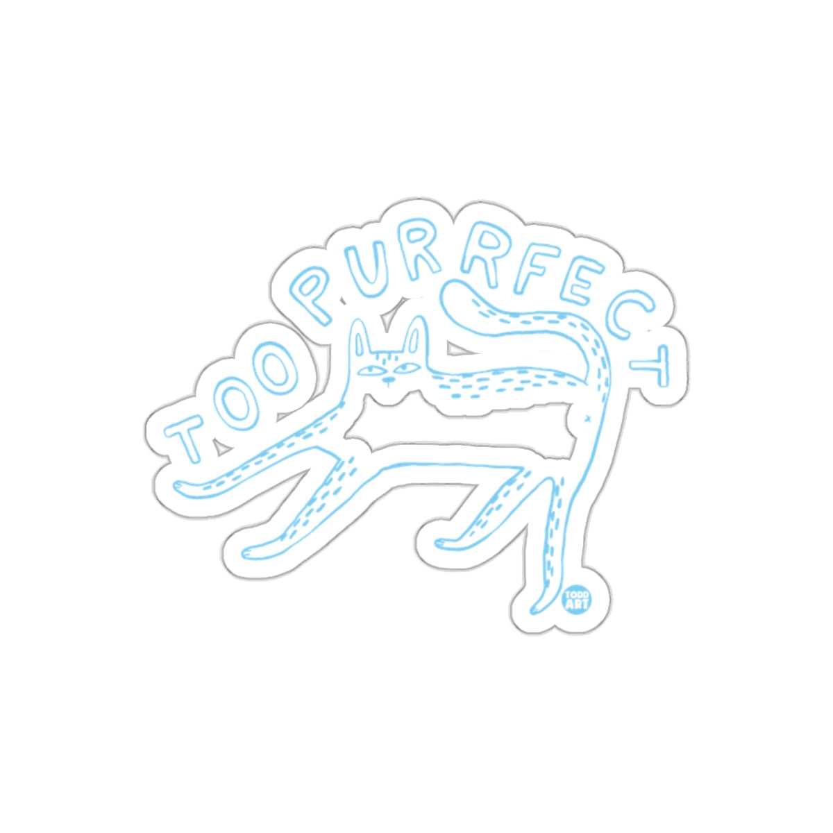 Too Purrfect Blue Cat with Unique Design Sticker