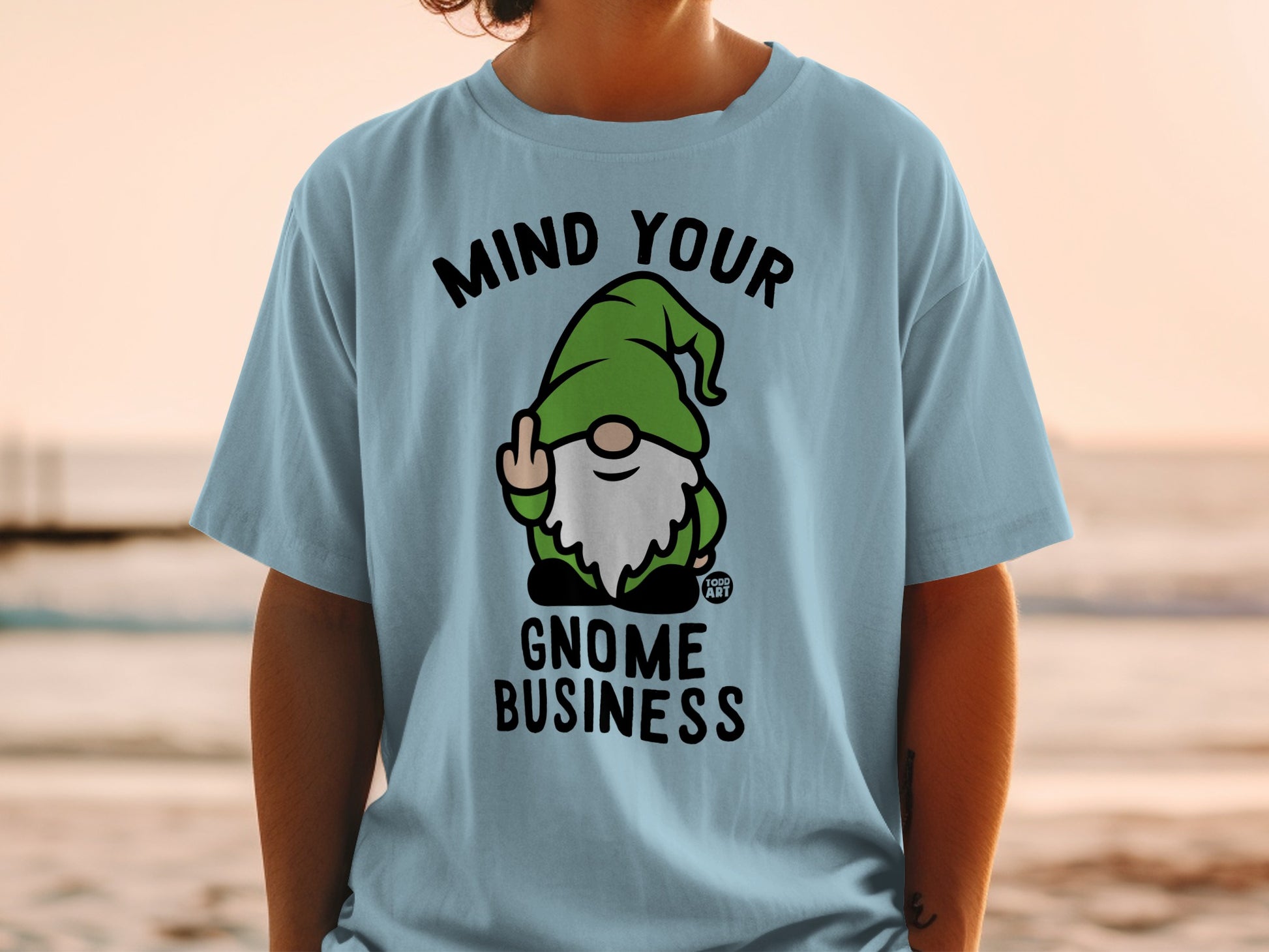Funny Sarcastic Gnome Middle Finger Mind Your Gnome Business product type
