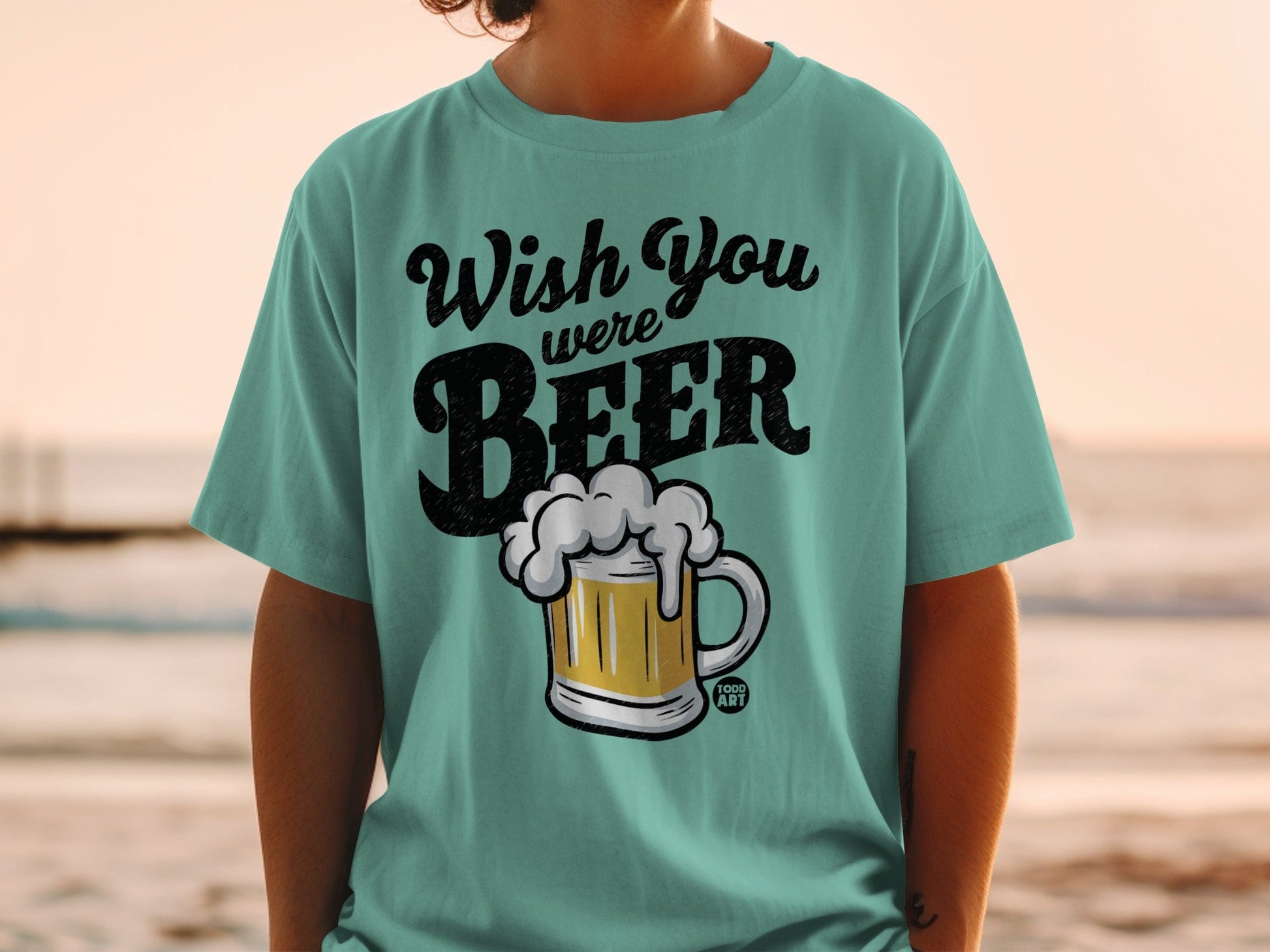 Wish You Were Beer Funny Graphic T-Shirt Item