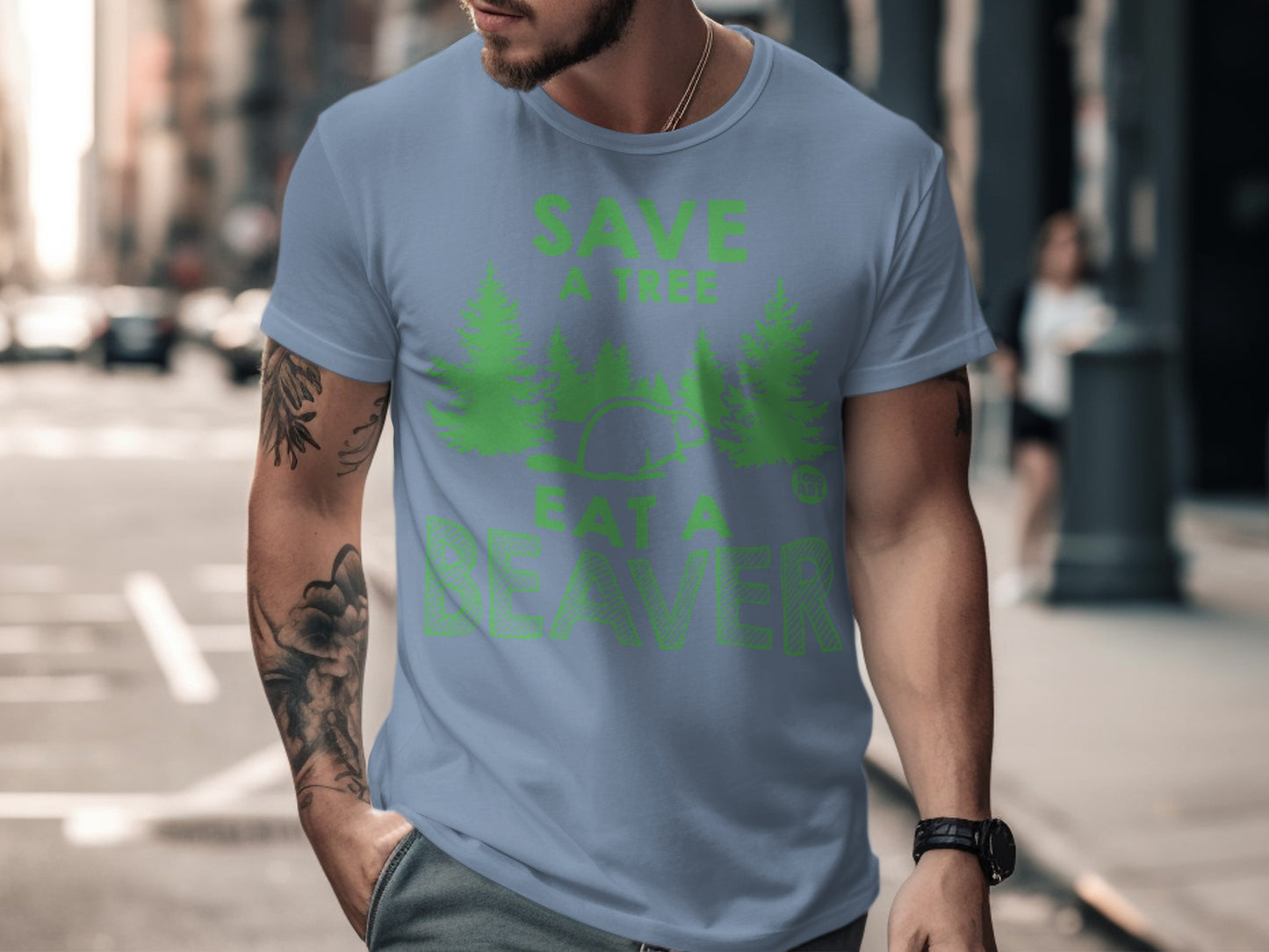 Save a Tree Eat a Beaver Funny Outdoor Shirt