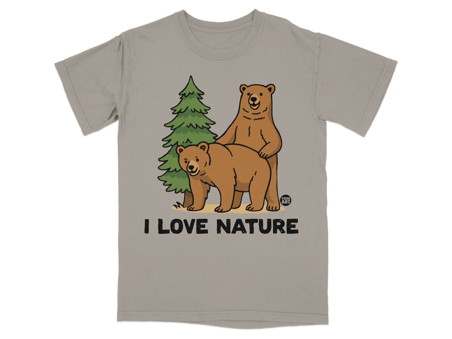 I Love Nature Bears Cute Graphic Casual T-Shirt