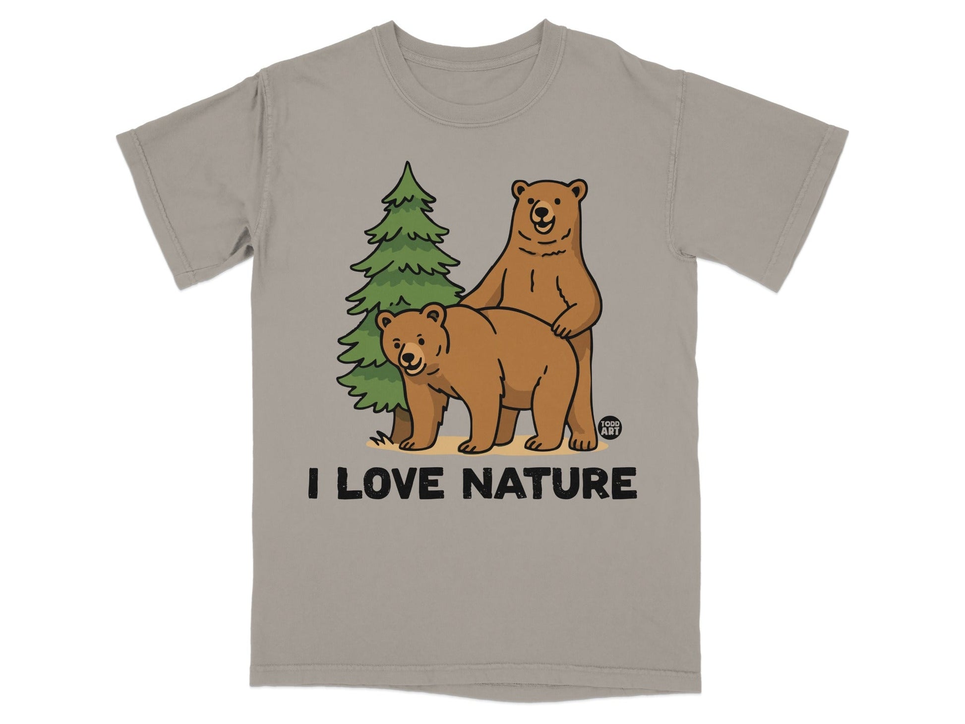 I Love Nature Bears Cute Graphic Casual T-Shirt