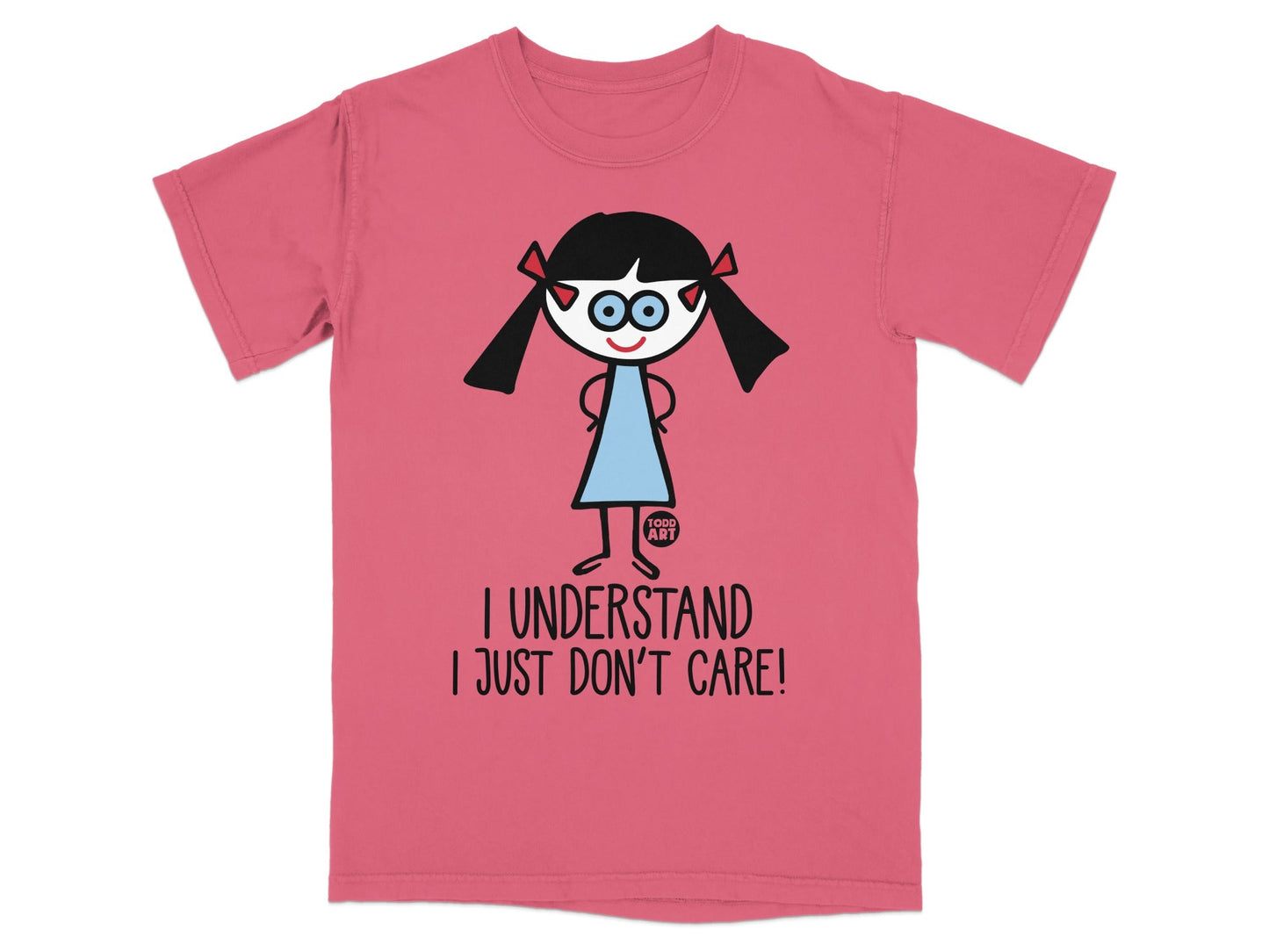 I Understand I Just Don't Care Pink Graphic T-shirt
