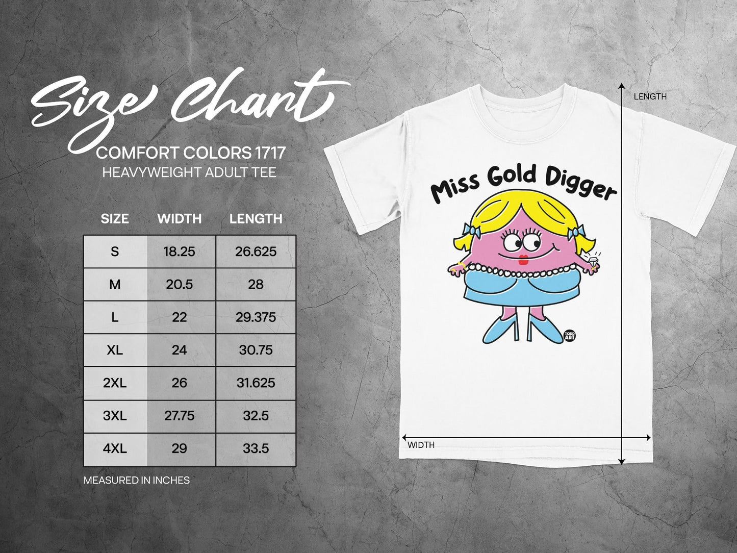 Miss Gold Digger Comfort Colors 1717 Heavyweight Adult Tee