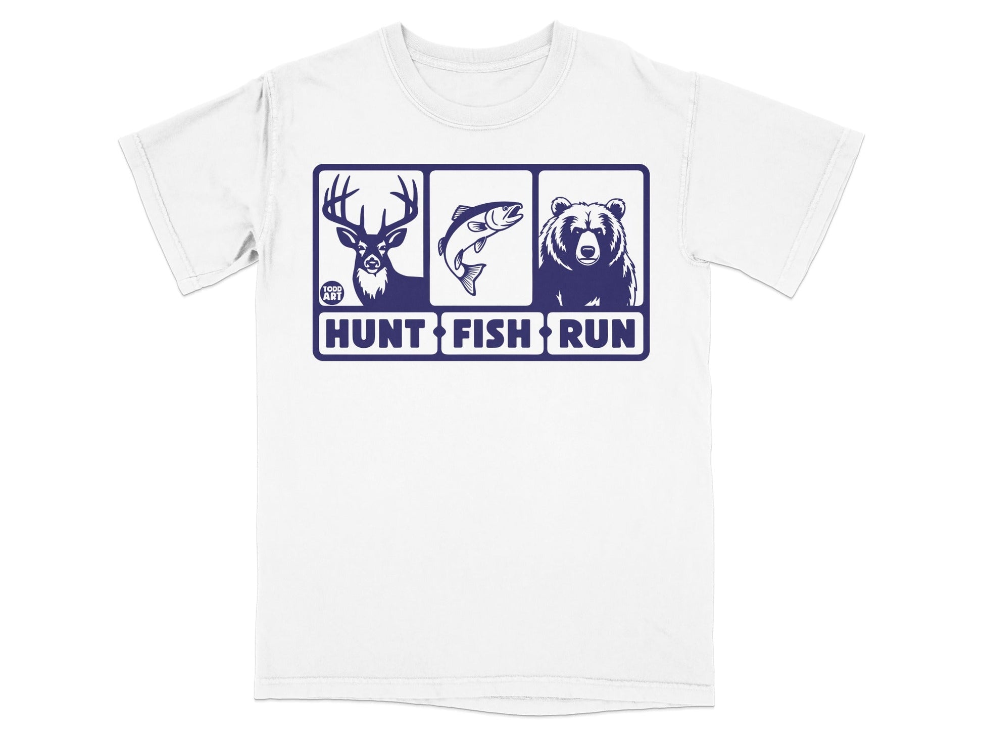 Hunt Fish Run Graphic Outdoor Adventure T-shirt