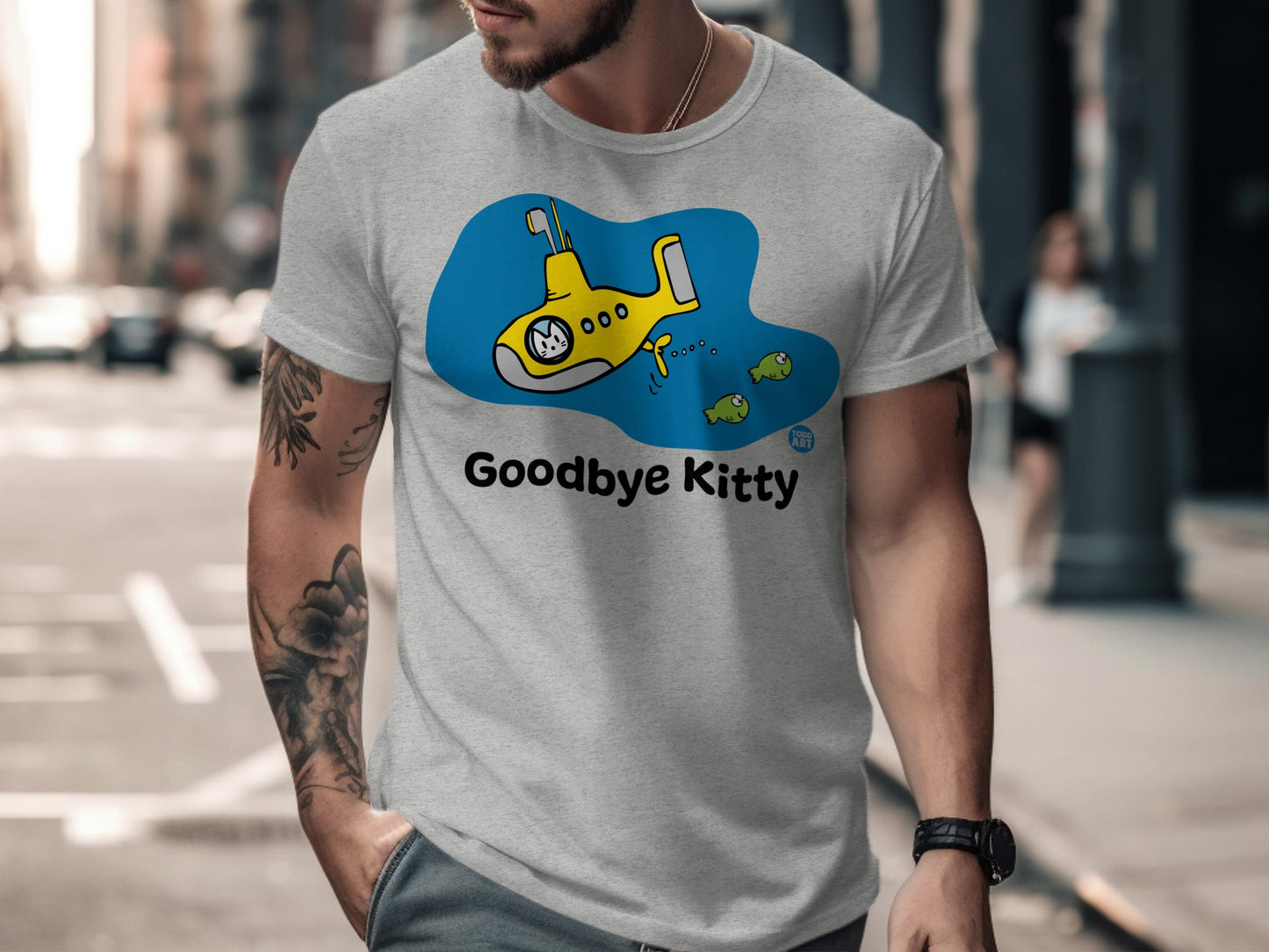 Unique 'Goodbye Kitty' Graphic T-Shirt Product