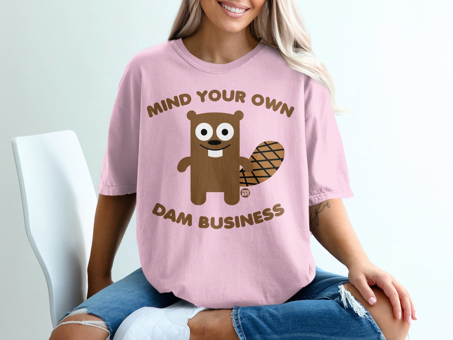 Mind Your Own Dam Business Beaver Graphic Tee
