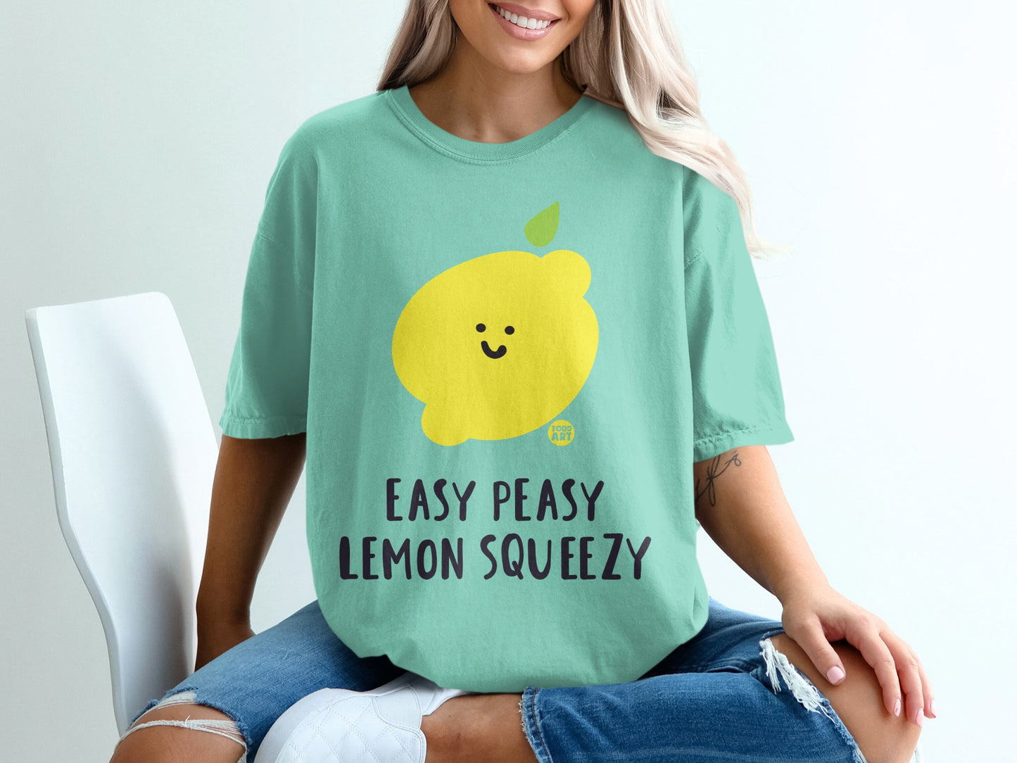 Mint Teal Smiling Lemon Easy Peasy Lemon Squeezy product type