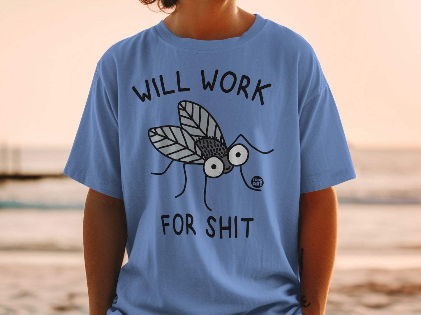 Will Work For Shit Funny Graphic Tee