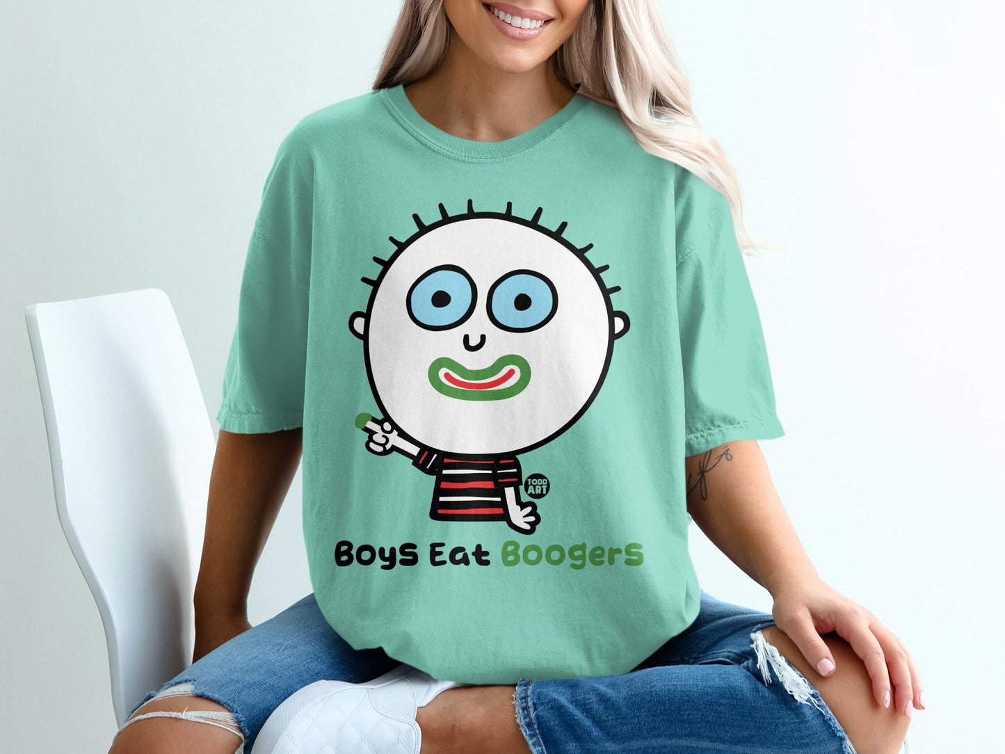 Boys Eat Boogers Funny Graphic T-Shirt Apparel