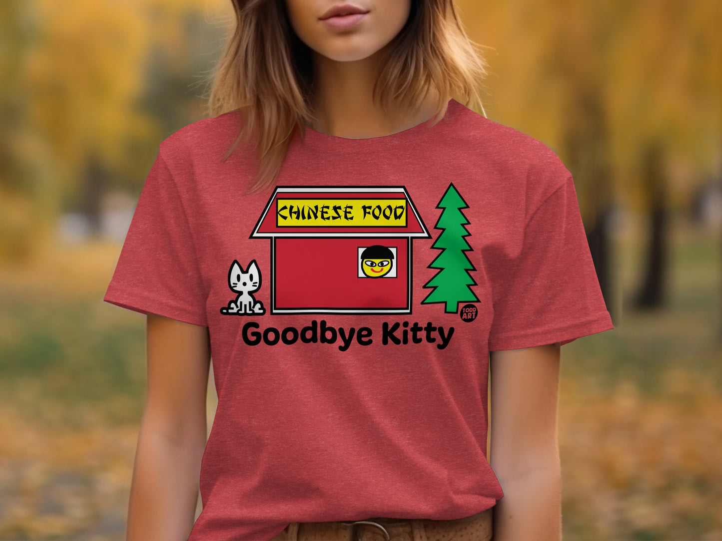 Goodbye Kitty Chinese Food Graphic T-Shirt