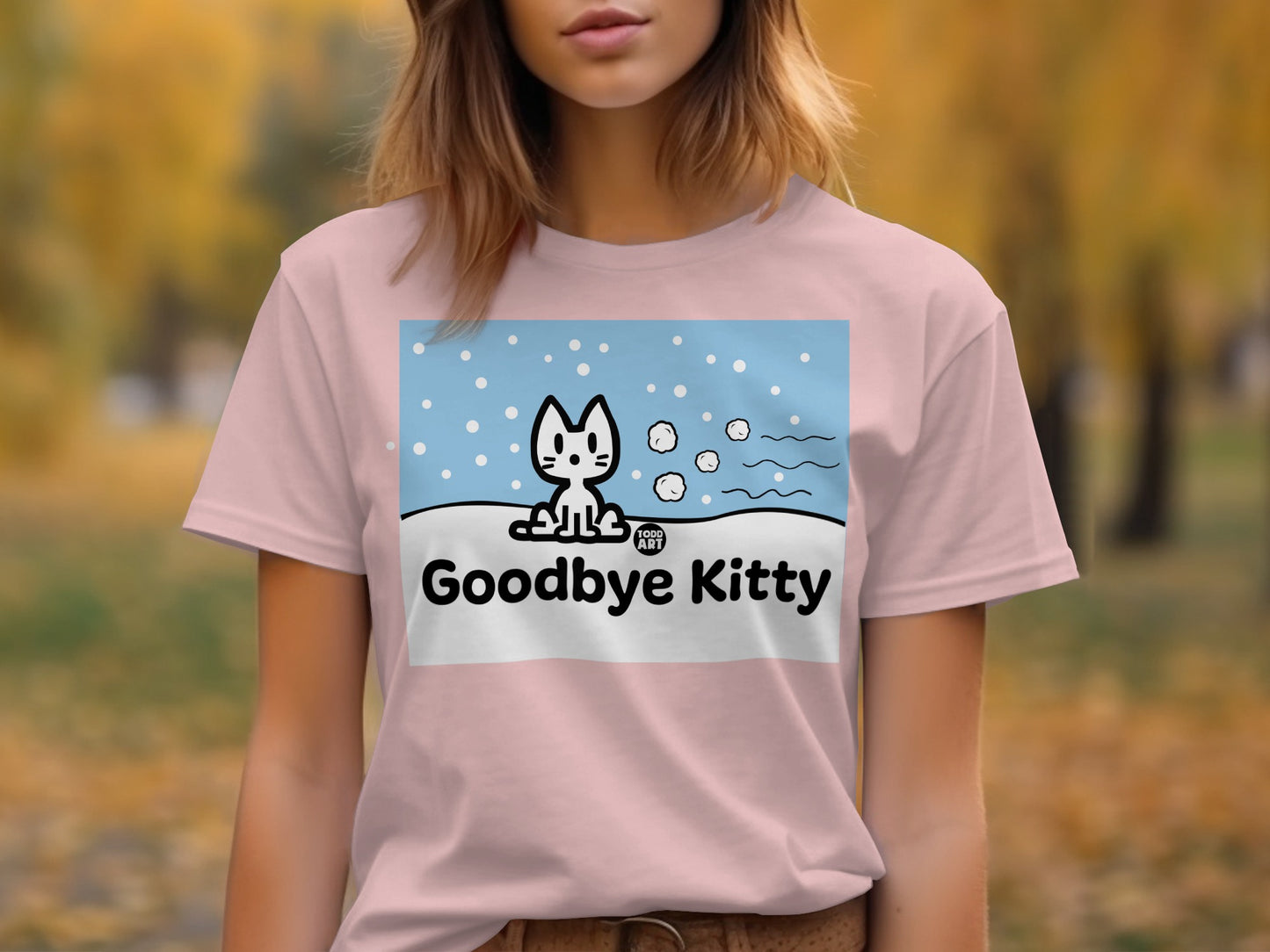 Goodbye Kitty Cute Winter Cat Graphic Tee product