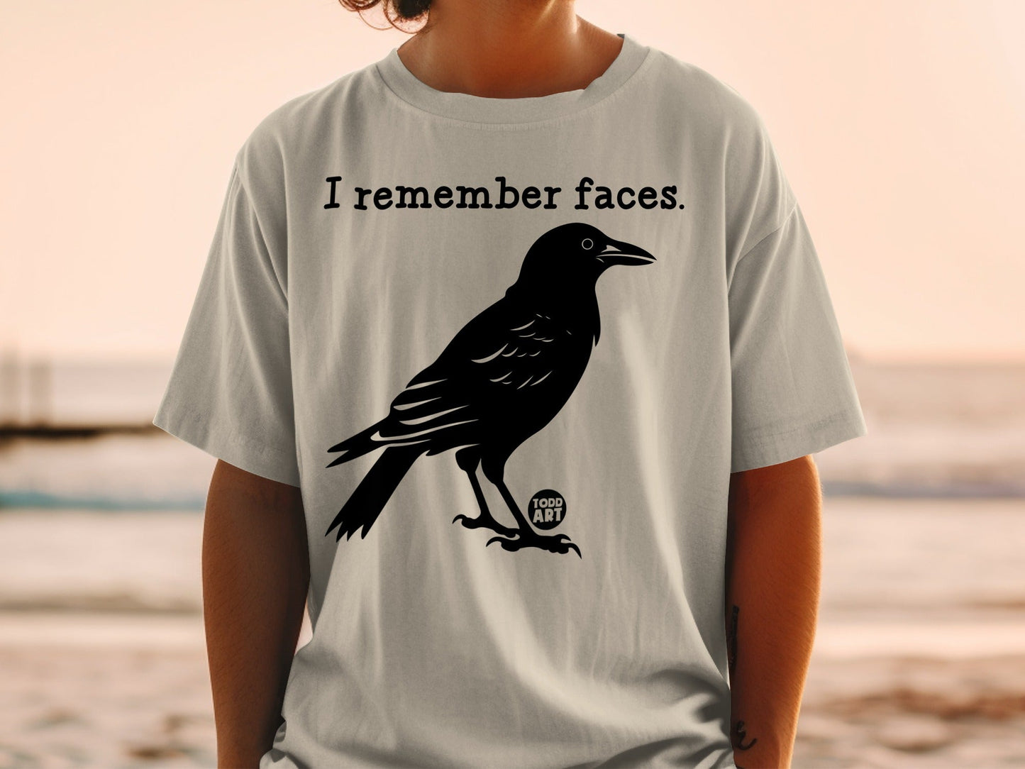I Remember Faces Crow Graphic T-shirt
