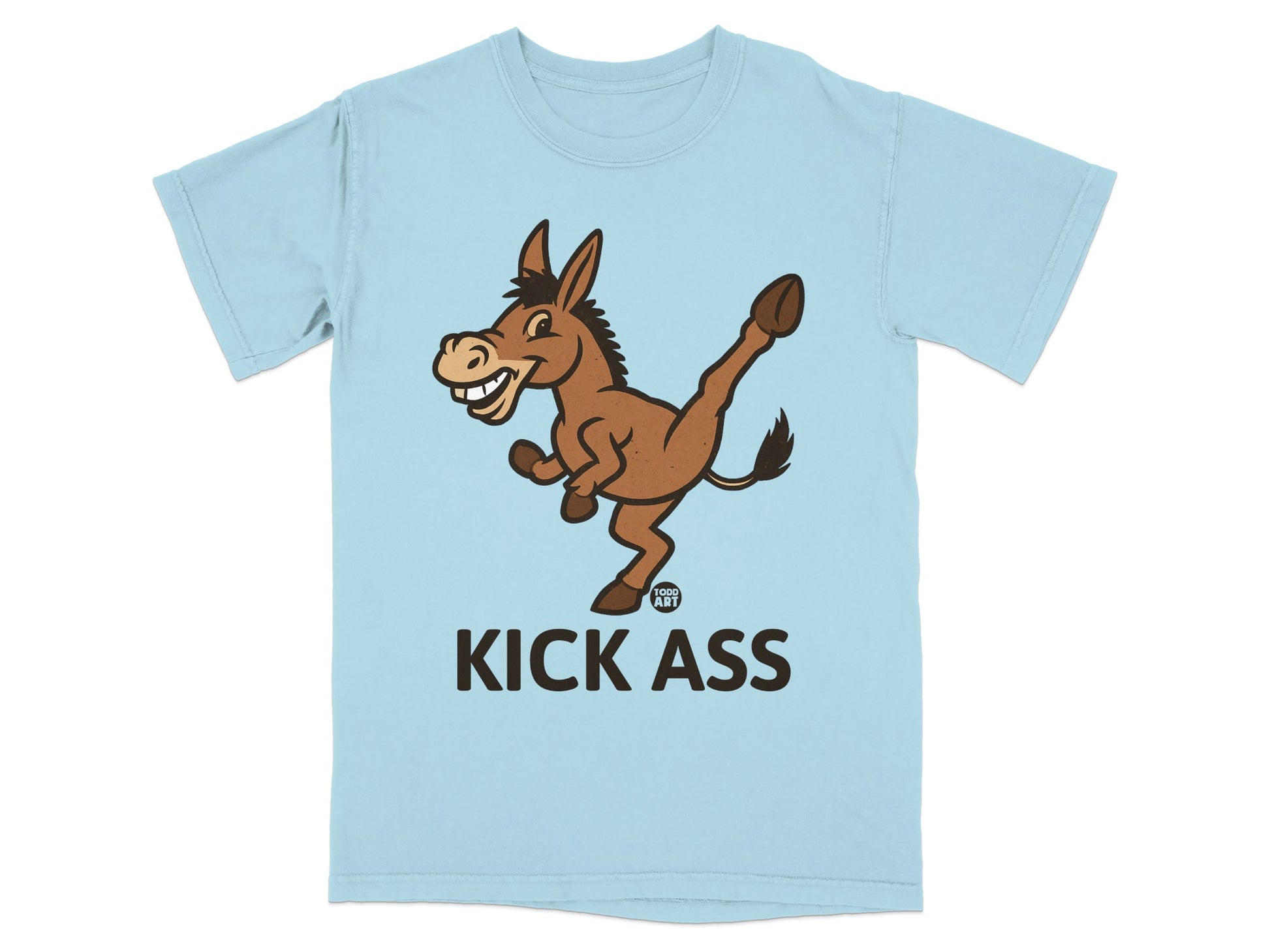Kick Ass Donkey Cartoon Graphic Tee Shirt