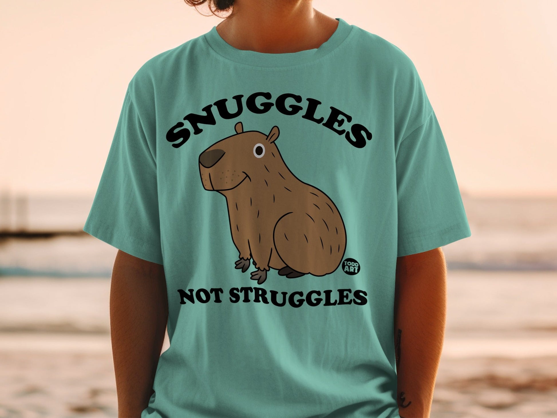 Snuggles Not Struggles Capybara Graphic T-shirt