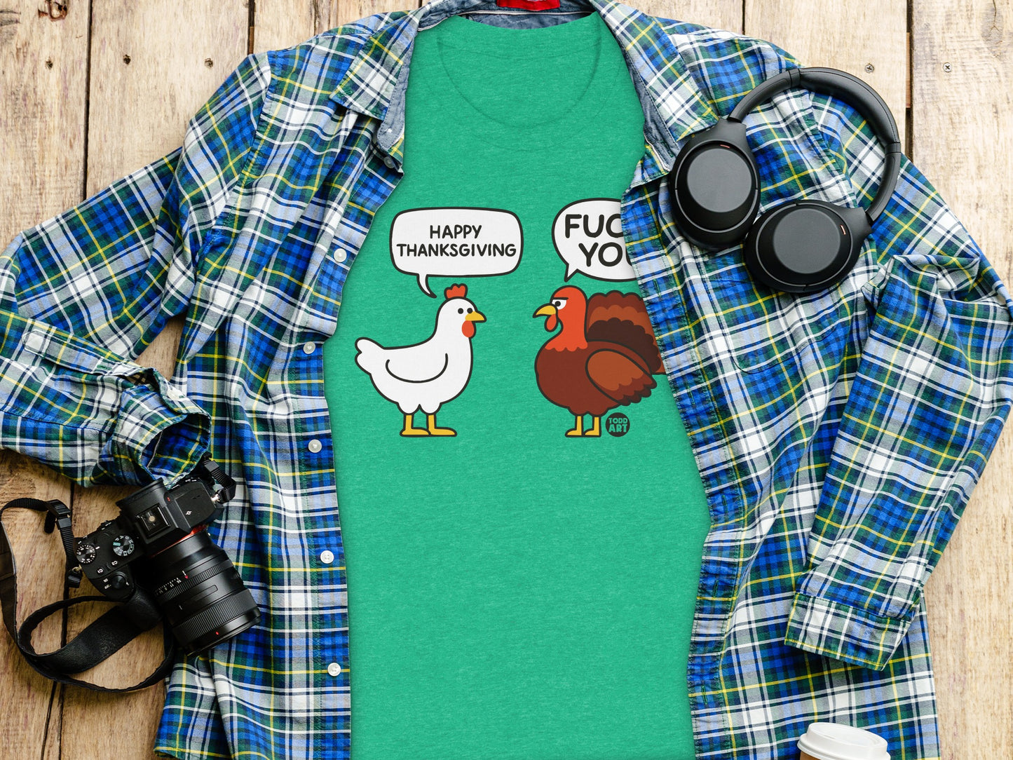 Happy Thanksgiving Funny Chicken and Turkey Shirt