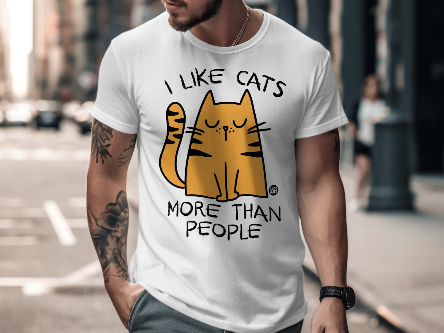 I Like Cats More Than People Graphic Tee Shirt
